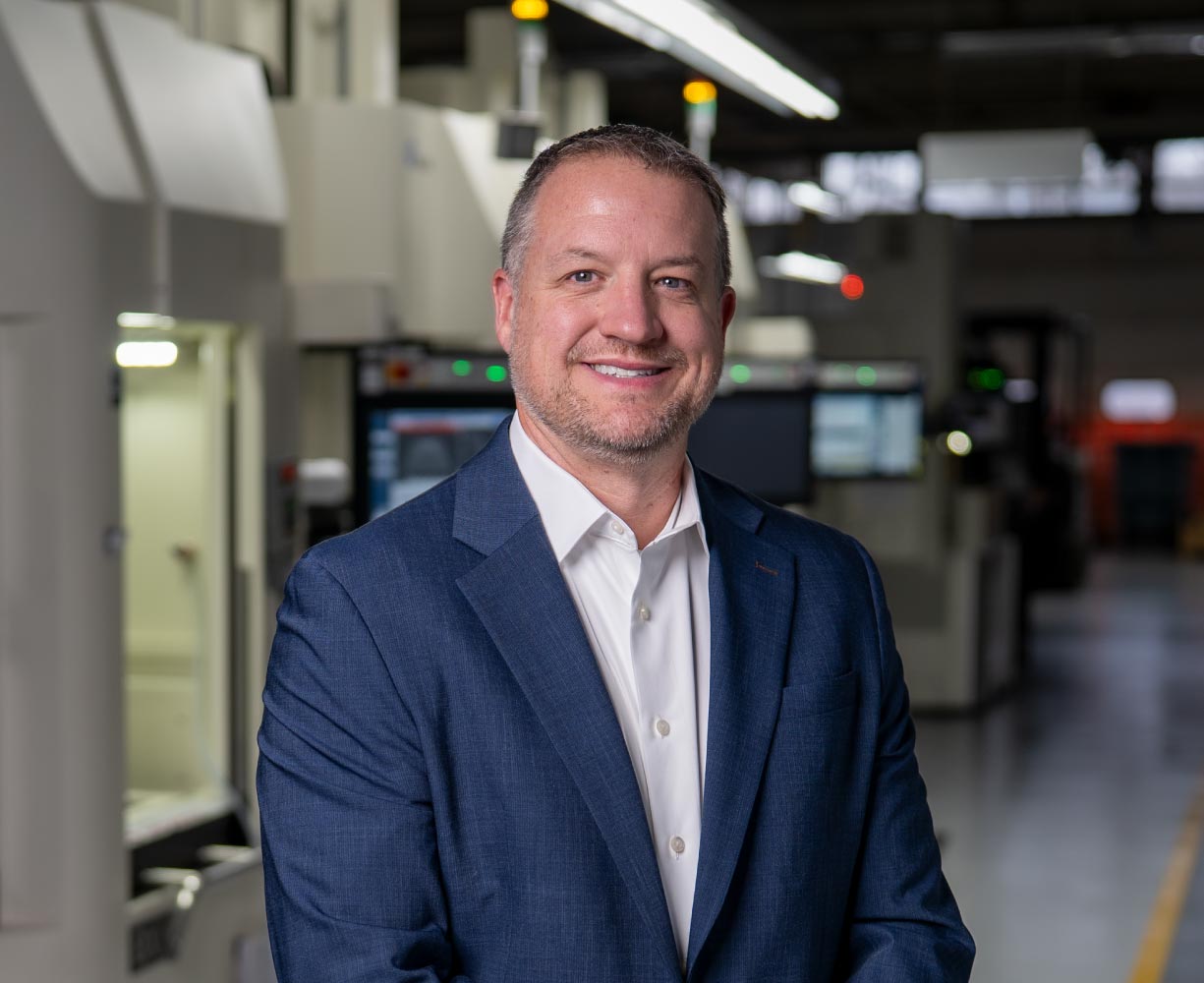 Portrait of Matt from the Burke Aerospace team in the manufacturing facility